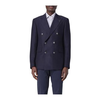 Tagliatore Blazers, male, Blue, Size: 2XL Classic Single-Breasted Blazer