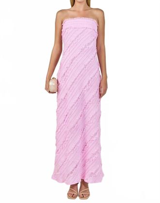 endless rose Juliette Strapless Ruffled Maxi Dress In Pink