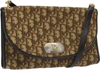 Dior Pre-owned Shoulder Bags, female, Brown, Size: ONE SIZE Pre-owned Vintage Trotter Canvas Shoulder Bag
