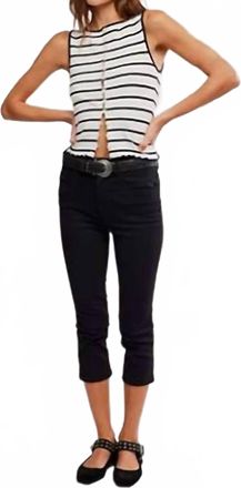 Free People Tilly Striped Vest Top In Black/white Combo