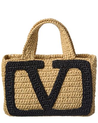 Valentino Dnu Inv Valentino Viva Small Raffia Tote