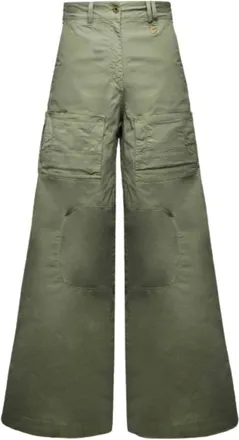 Aeronautica Broeken, Dames, Groen, 2Xs, Katoen, Wijde Cargo Broek