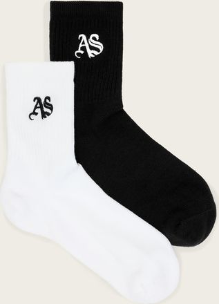 AllSaints Cotton Joss Gothic 2 Pack Socks, Size: S/M