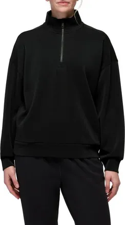 Prana Shea Soft Relaxed Half Zip Pullover in Black at Nordstrom, Size X-Small