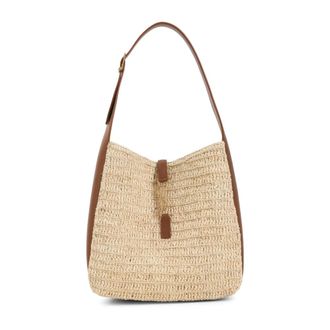 Saint Laurent Shoulder Bags, female, Beige, Size: ONE SIZE Le 5 &agrave; 7 Small Raffia Handbag