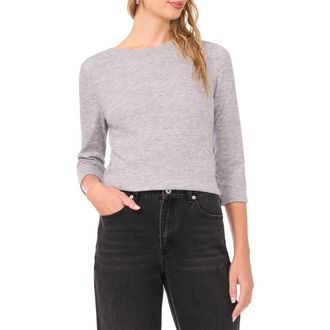 Vince Camuto Three Quarter Sleeve Knit Top in Silver Heather at Nordstrom Rack, Size X-Large