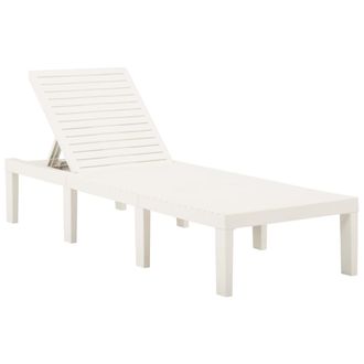 vidaXL Tumbona De Pl&aacute;stico Blanco Vidaxl