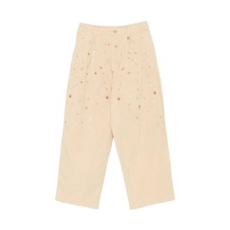 Liu Jo Wide Trousers, female, Beige, Size: XS Liu Jo Trousers
