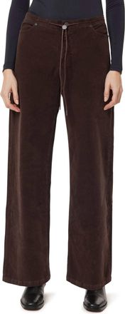 Habitual Corduroy Straight Leg Pant In Dark Brown