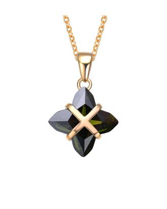 Genevive 14K Plated Cz Pendant