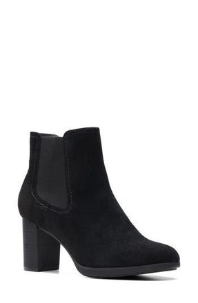 Clarks Bayla Rose Chelsea Boot in Black Suede at Nordstrom Rack, Size 10