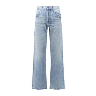 Gucci Jeans, Heren, Blauw, W30, Denim, Flared Cotton Denim Pants with Horsebit