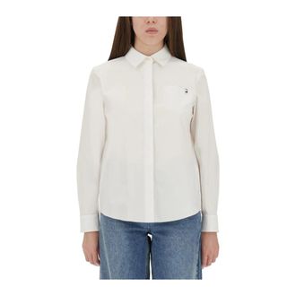 Tory Burch Katoenen Poplin Shirt - Dames - Blouses & Shirts - Wit - Maat: 2XS Katoen