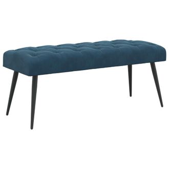 vidaXL Panchina Con Bottoni Imbottiti Blu 110 X 40 X 46 Cm Velluto Vidaxl