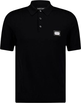 Dolce & Gabbana Verfijnde Wol Polo Shirt - Heren - Polos - Zwart - S - Wol - Tops