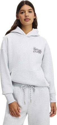Cotton On Womens Active Plush Premium Graphic Hoodie in Cloudy Grey Marle Love Bw at Nordstrom, Size Xx-Small