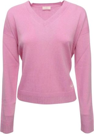 Liu Jo V-neck Trui - Dames - V-hals truien - Roze - L - Wol - Truien & Vesten
