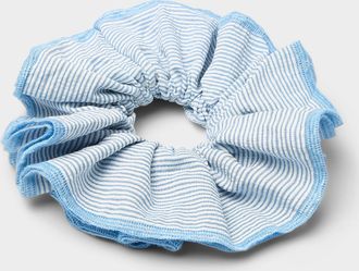 Simons Womens Large vacation stripe ruffled scrunchie