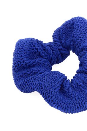 Hunza G Womens Crinkled Nylon Hair Band Blue Polyester Lycra Bands