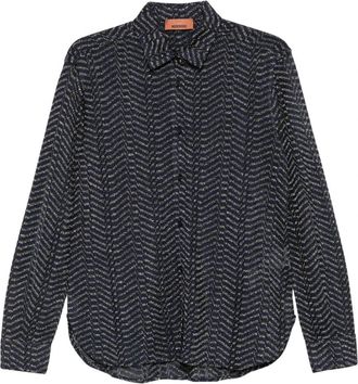 Missoni Lange Mouwen Shirt - Dames - Overhemden - Blauw - XS - Overhemden