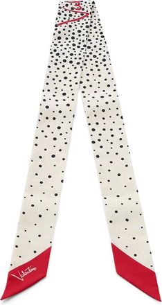 Valentino Polka-dot Zijden Twilly - Dames - Zijden sjaals - Beige - ONE Size - Accessoires