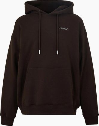 Off-white Mens Oversize Hooded Neck Drop Shoulder Sweatshirt - Black - Size: 44