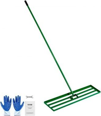 OEM Rastrillo Nivelador De C&eacute;sped 1215 X 252 Mm, Rastrillo De Nivelaci&oacute;n De C&eacute;sped, Mango Largo Ajustable, Aleaci&oacute;n De Aluminio, Guantes Incluidos, Herram