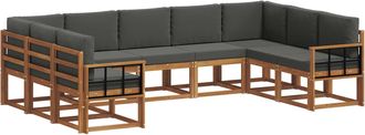 vidaXL Conjunto De Sof&aacute;s De Exterior 9 Uds. Natural Y Antracita Vidaxl