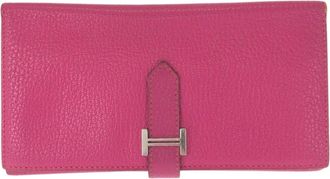 Herm&egrave;s Pink Epsom Leather Long Wallet (Tri-Fold) (Pre-Owned)
