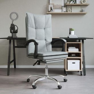 vidaXL Furniture Limited - Silla De Oficina Reclinable De Tela Gris