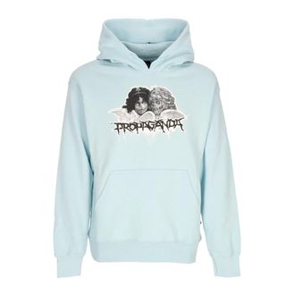 PROPAGANDA Hoodies, male, Blue, S, Embroidered Logo Hoodie with Kangaroo Pocket