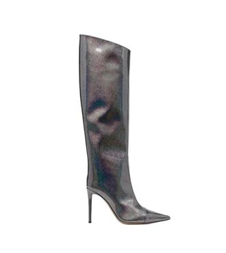 Generic Womens Patent Leather High Heel Boots Print Knee Popular Party Boots