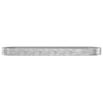 Berkfield Home Garden Raised Bed Powder-coated Steel 523x140x36 cm Silver | Size: 523 x 140 x 36 cm