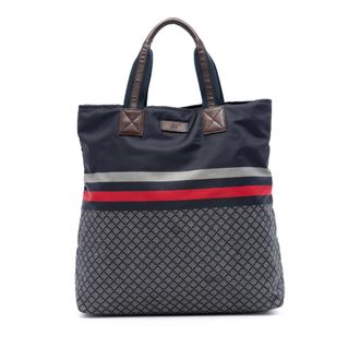 Gucci Tweedehands Diamante Web Nylon Tote