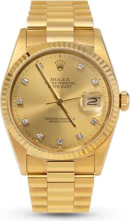 Rolex Pre-owned Rolex Presidential Datejust Automatic Chronometer Diamond Champagne Dial Unisex Watch 16018 CDP