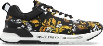 Versace Jeans Couture Schoenen, Heren, Zwart, 44 EU, Sneakers met Barocco Print