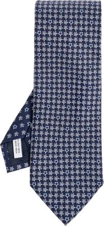 Ferragamo Chloe Zijden Stropdas - Heren - Stropdassen - Blauw - ONE Size - Leer - Accessoires