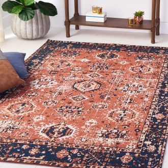 Safavieh Easy Care Machine Washable Area Rug, Red / Navy Traditional Style Easy Care