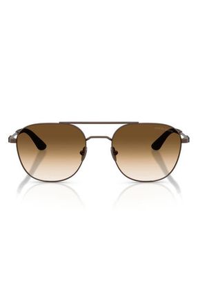 A|X Armani Exchange 54mm Rectangular Sunglasses in Matte Copper /Clear Brown at Nordstrom