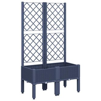 vidaXL Jardinera Con Enrejado Pp Azul Gris 80x40x142 Cm Vidaxl