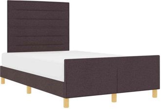 vidaXL Bed Frame with Headboard Dark brown 120 x 190 cm Fabric vidaXL