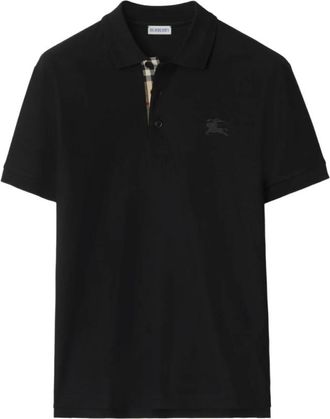 Burberry Eddie Katoenen Poloshirt - Heren - Polos - Zwart - M - Katoen - Tops