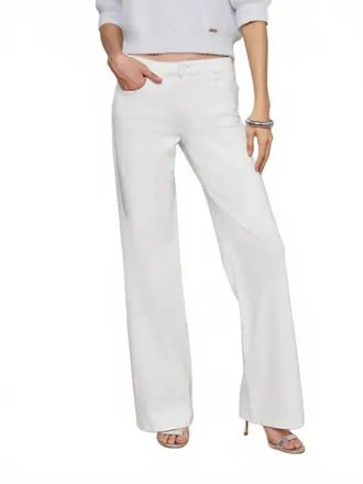 L'agence Joanne Low-Rise Wide Leg Jeans In Blanc
