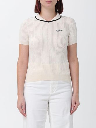 Valentino Garavani Maglia slim fit a coste con scollo a V e profili a contrasto