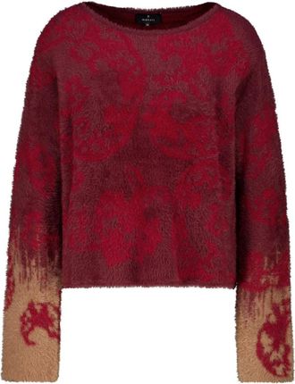 Monari Maglione lavorato a maglia con fantasia Paisley - - Knitwear - Donna - Rosso - XL