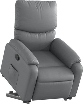 vidaXL Vidaxl - Sill&oacute;n Reclinable Elevable Cuero Artificial Gris