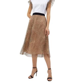 Liu Jo Geplooide rok met dierenprint - Dames - Rokken - Beige - Maat: M