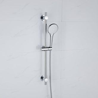 Adema Sparkle 2.0 Glijstangset - 70cm glijstang - ronde handdouche - metalen doucheslang - chroom