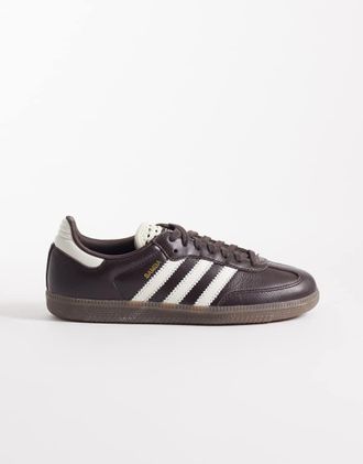 adidas Originals Samba OG - Sneakers marroni con linguetta alluncinetto-Marrone