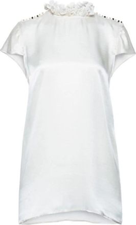 Manila Grace Gedrukt Logo Top Stijl - Dames - Blouses - Wit - S - Overhemden